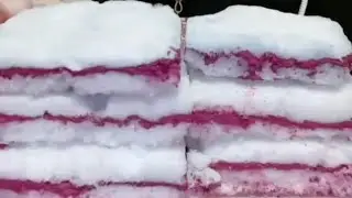 RU CRUNCHY SNOW ❄️ WHITE 🤍 SWEETPOTATO 🍠 POWDER SANDWICH 🥪 DRY ICE 🧊 EATING BIG BITES 