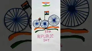 123 Indian Flag Drawing 🇮🇳 Republic day drawing #short #drawing #viral #art