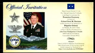 Col. Scott M. Sherman promotion to Brigadier General