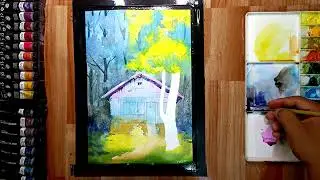 Watercolor Painting Tutorial | Landscape Painting | Watercolor by Santanu Neogi