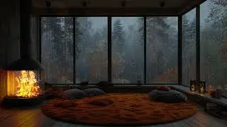 Soothing Rainfall and Crackling Fire - A Harmonious Duo for Restful Sleep and Therapeutic Relaxation