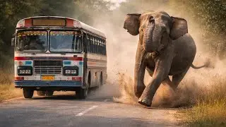 Crazy Elephant Chase on Highway &ndash; Driver Escapes!