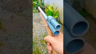 Make a PVC product using a long round tube and a short round tube. #diy #ideas #slingshot