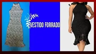 TUTORIAL VESTIDO FORRADO  escote halter muy facil de hacer