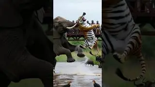 elephant vs tiger 🐅🐯 #trollface #memes #warzone #funny #roblox #soldier #fighting #animals #funny