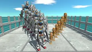 Evolved Gundam Level Up vs Mutant Te Te Sahur Anomali Team | Animal Revolt Battle Simulator