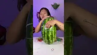 Ich lasse die Wassermelone explodieren 😂 #wassermelone #experiment