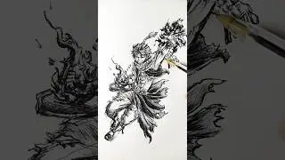 Speed drawing StickMan Salamander 😳 #shorts #anime #drawing