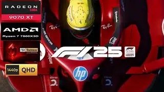 F1 25 - RX 9070 XT - Ryzen 7 7800X3D - 1440P Path Tracing - FSR4 Redstone