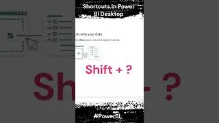 Shortcuts in #PowerBI Desktop