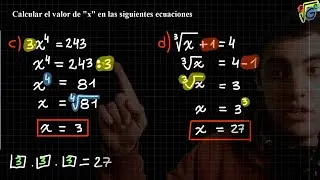 ECUACIONES con POTENCIAS y RAÍCES (con números naturales)