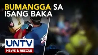 Lady rider, nagpaikot-ikot at nadaganan ng motor nang mabangga ang isang baka; UNTV NAR, tumulong