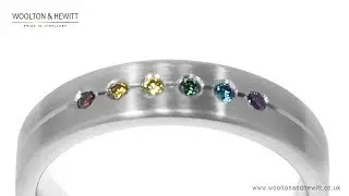 EMOTION in DIAMONDS - Gay Lesbian Rainbow Diamond Engagement Pride Ring