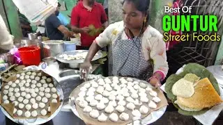 Best of GUNTUR STREET FOODS | Lemon Rice Dosa | Pesarattu | Vankaya Bajji | Indian street food #dosa