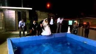 Wedding pool dive!
