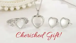 Radiant Elegance: 925 Sterling Silver Crystal Pearl Heart Jewelry Set!