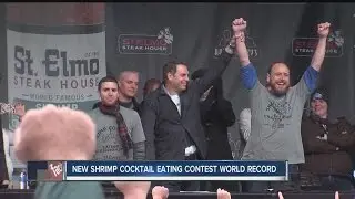 Chestnut sets new shrimp cocktail eating contest world record