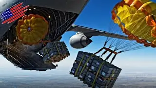 US Air Force C-17 Performs Mind-Blowing Cargo Airdrop In Extreme Crosswinds | Tactical Command USA