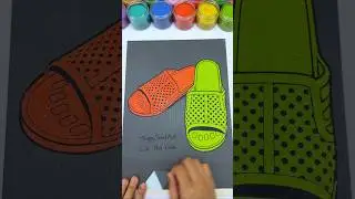 Honeycomb Sandals 🧡💚Sand Art Painting | ASMR #shorts