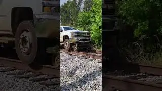Hi-rail Dual Mode service truck in motion.  #railways #automobile #trucking #railroad #train