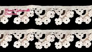 BORDE O PUNTILLA/ HOW TO: 4 Flowers Lace Edge