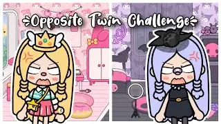 Opposite Twin Challenge - Bedroom Design 💖💜 Toca Life World *free to use  bedroom designs*