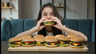 ASMR LUCKY SMASH | DOUBLE CHEESEBURGER 🍟 (Eating Sound) | REAL ASMR| FOOD CHALLENGE