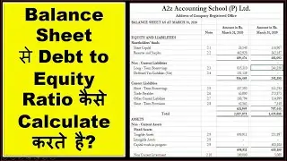 How to calculate debt to equity ratio from Balance Sheet ?