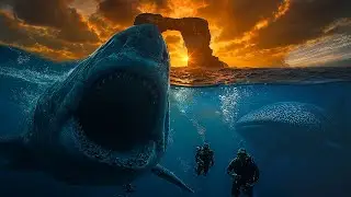 TIBURÓN GIGANTE COMO EL MEGALODÓN  🦈 ¡El Más Grande del Mundo! 📍Arco de Darwin, Galápagos