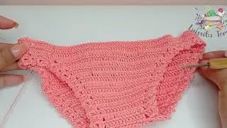 TRAJE DE BAÑO A CROCHET O GANCHILLO PASO A PASO - TEJIDO FÁCIL - PUNTO FANTASIA - 12 A 18 MESES