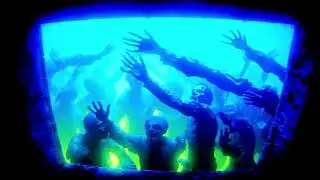 Floating Zombie Parts Spooky Fake Window Projector 4K Looping Backgrounds