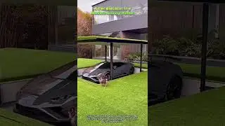 A Car Elevator in a Modern Luxury Home
