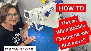 How To Thread, Wind bobbin, And Change Needle On Juki J-350 Miyabi! (FT. GIGI)