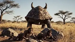 Giant Killer Turtle vs Homo Habilis | Prehistoric Survival Battle