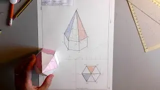 VL 3-23 Assonometria Isometrica di un Prisma e una Piramide sovrapposta