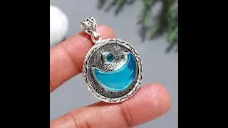 Paraiba Blue Witch Moon Necklace, Boho Necklace, Celestial Jewelry, Gemstone Necklace,