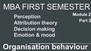 MBA 1st semester #calicutuniversity #organisationbehaviour #mba #attributiontheory #perception 