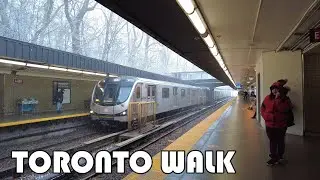 Toronto Heavy Snowstorm Walk from Rosedale Station To Bay Station