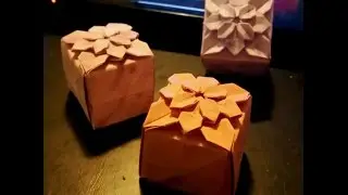Origami Hydrangea Cube or closed box (full video)
