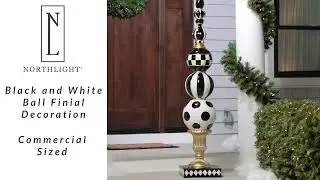 Commercial Size Ball Finial Christmas Decoration - Black and White | Northlight XE97170 | Northlight