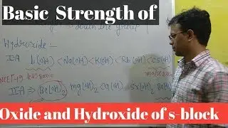 Basic nature of s- Block  oxide and hydroxide || s- block element
