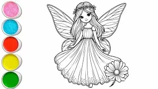 Cute Fairy princess drawing for kids, painting & coloring For kids, Toddlers | Let's draw together