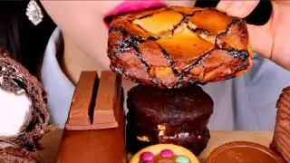 ASMR Chocolate Desserts, Macaron, Cookies and Crepe Cake Eating Show, 2x Speed, Big Bites@juyeasmr