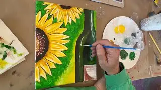 Bloom and Bottle Art Kit Video How to paint this wine bottle and flowers