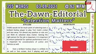 #223 | 90 WPM Dawn Editorial Dictation | 90 WPM Shorthand Dictation | 90 Speed English Dictation