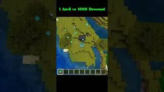 1 Anvil vs 1000 Drowned 🤯🔥 #minecraft #mcpe