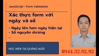 Javascript Form Validation - Date not in the past - Number is must be positive integer
