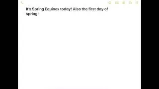 Spring Equinox and First Day Of Spring message to all!