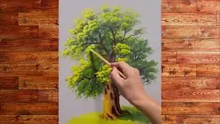 Painting Trees With A Fan Brush - Step By Step Acrylic Painting Watch as the details unfold....