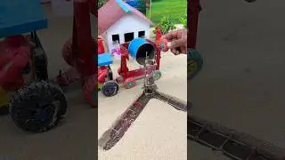 Mini Cement Mixer Machine Working 🚜 | Tractor Concrete Pouring | Column Footing DIY